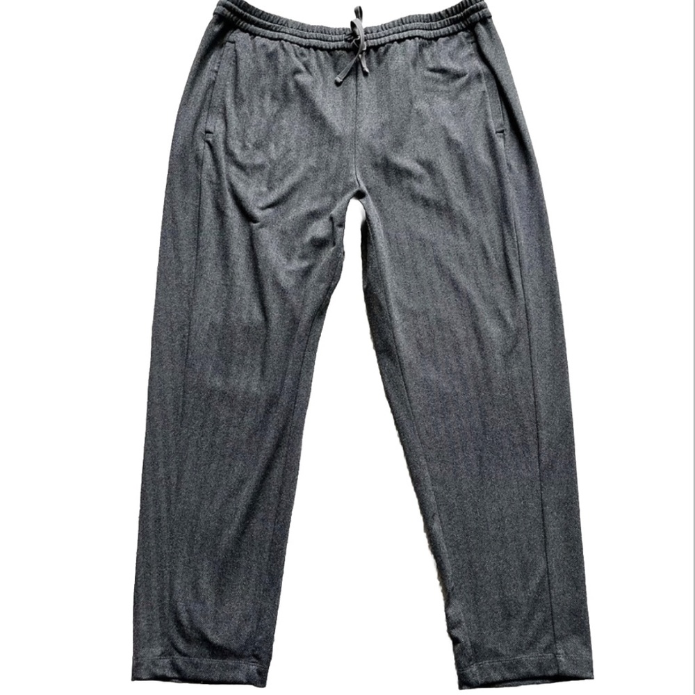 EILEEN FISHER ELASTIC WAIST HERRINGBONE PRINT CHARCOAL GRAY PANTS SIZE Medium - Picture 1 of 10